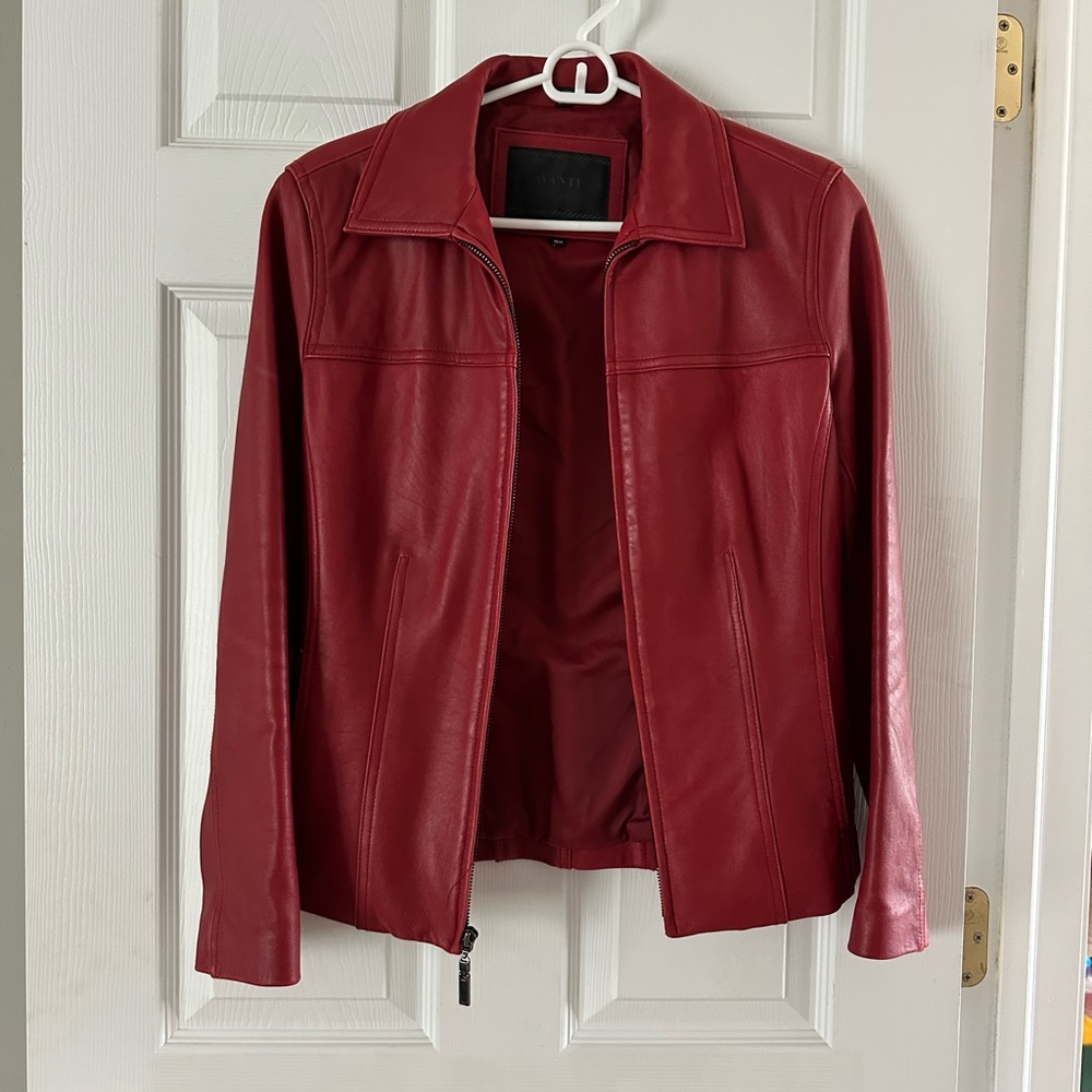 XS Avanti red leather jacket